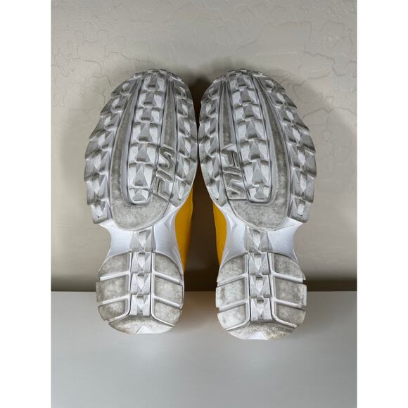 Fila Fast Charge Women's Disruptor Outsole Adjustable Buckle Leather Yellow 10 - Picture 10 of 11